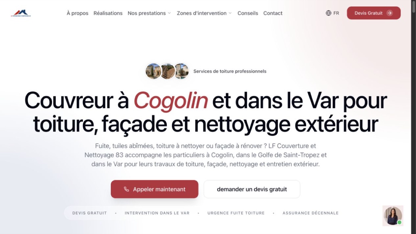 Aperçu du projet LF Couverture et Nettoyage 83